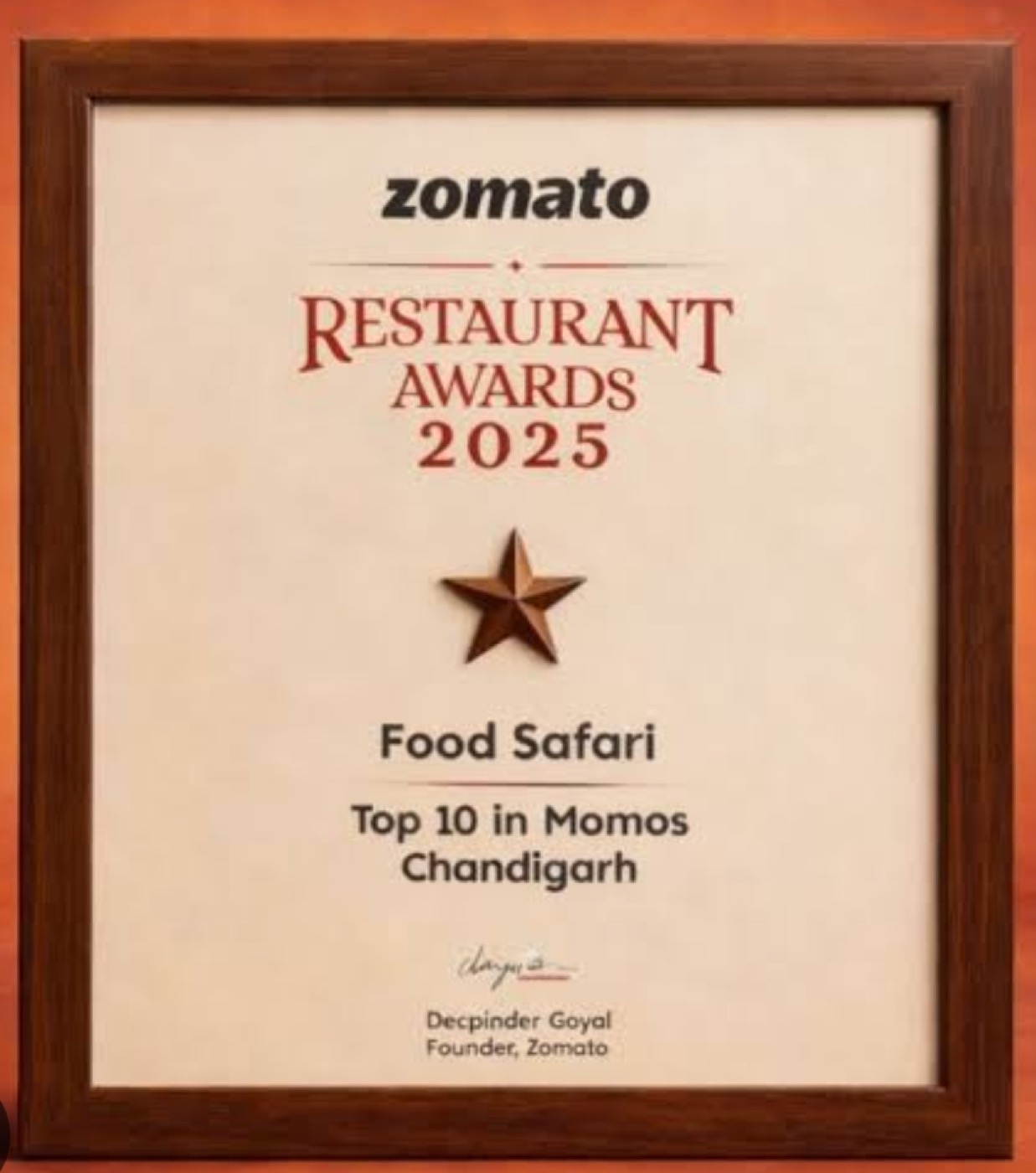 Zomato Restaurant Awards 2025 — Top 10 in Momos, Chandigarh